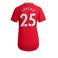 Manchester United Jadon Sancho #25 Fotballklær Hjemmedrakt Dame 2022-23 Kortermet